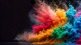 Fototapeta  - Esplosione di Colori- Banner Decorativo Tintura Vibrante e Nuvola Esplosiva di Colori