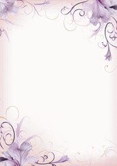 Wall Mural - Light purple irises with golden flourishes on a pale pink background in a classic, art nouveau style.