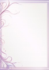 Wall Mural - ornate frame with a floral pattern in shades of purple on a pale pink background, digital art, art nouveau