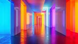 Fototapeta  -  vibrant abstract architecture background featuring colorful interior designs