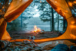 Cozy Campsite View from Inside Tent