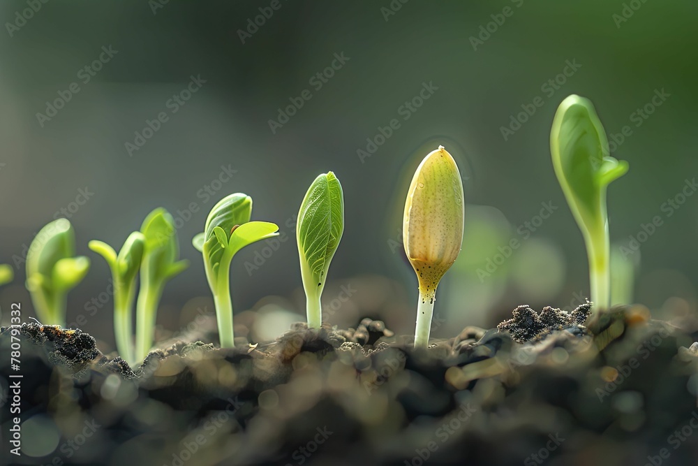 The detailed view of the process of germination in a seed captures the ...