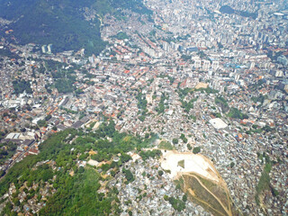 Wall Mural - Aerial view of the Doana Marta slum in Botafogo Neighboorhood. Riode Janeiro City, Dec 2020
