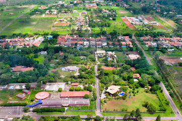 Poster - Aerial view of the condominiums in the Jardim Botânico neighborhood. Brasília, Brazil. 2018