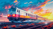 Digitale Illustration einer Lokomotive