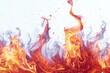 fire and flames on a white background