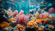 Animal Habitat: Colorful coral reefs underwater