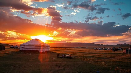 Wall Mural - sunset in the desert