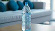 Transparent water bottle, sleek and practical, epitomizing hydration and portability