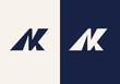 Alphabet letters Initials Monogram logo NK, KN, N and K.Letter NK logo design. NK logo monogram design vector