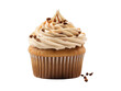 Chai Latte Cupcake isolated on transparent png background. Generative ai