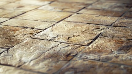 Canvas Print - A close up of a tile floor with a clock. Perfect for time management concepts