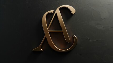 Poster - Gold letter A on black wall. Great for typography projects