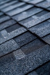 Poster - Close-up view of raindrops on a roof, suitable for weather-related concepts
