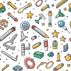 Poster - Assorted objects on white background, suitable for product showcasing