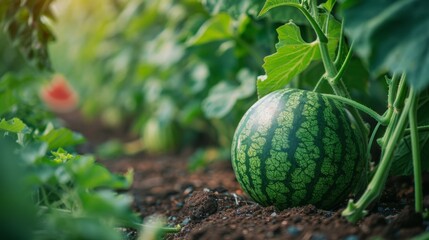 watermelon growing on a farm 