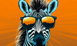 © Viacheslav - zebra wearing sunglasses vector illustration in the middle of the artboard