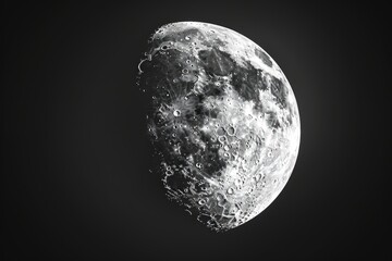 Aufkleber - A black and white photo of the moon, perfect for scientific projects