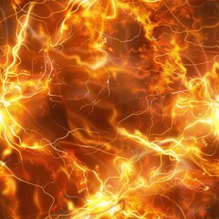 Poster - A striking close up image of fire and lightning. Perfect for dramatic backgrounds
