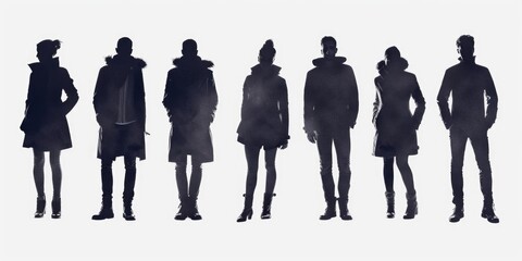 Poster - A group of people standing next to each other. Suitable for business and teamwork concepts