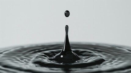 Poster - A single drop of water falling into a pool, suitable for various design projects