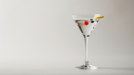 Poster - A martini glass filled with a martini and a lemon wedge. Perfect for cocktail party invitations