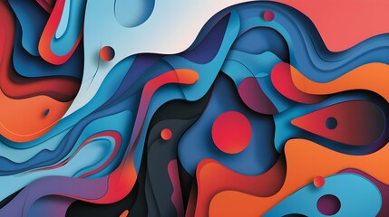 Wall Mural - Abstract colored background with different shapes