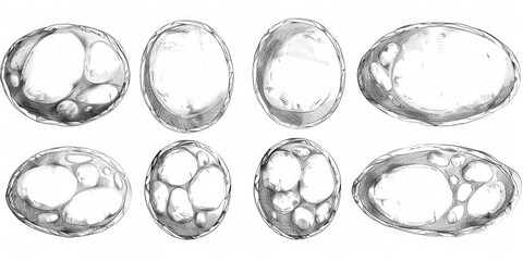 Poster - A drawing of various pebbles, suitable for use in nature-themed designs