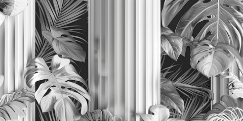 Poster - Black and white image of a plant, suitable for various design projects