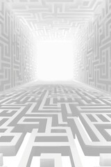 Aufkleber - A maze with a glowing light at the end, suitable for concepts of hope and finding a way out
