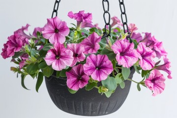 Poster - Petunias in a hanging pot