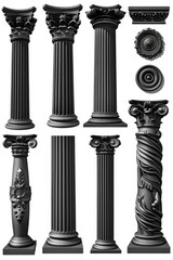 Poster - A variety of different types of columns, suitable for architectural or design concepts.