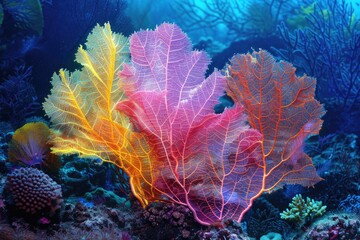 Poster - A vibrant coral reef scene, perfect for marine-themed designs