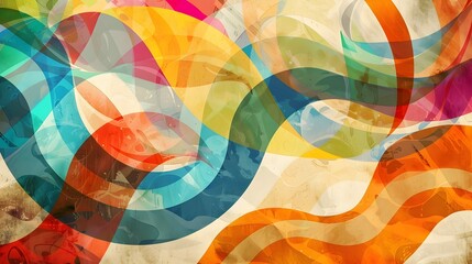 Wall Mural - Colorful abstract vintage wallpaper background design