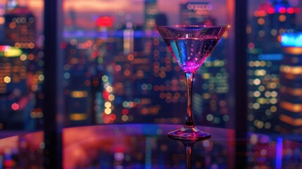 Poster - A glass of wine resting on a table. Suitable for food and beverage concepts