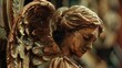 Detailed view of an angel statue, ideal for religious themes
