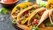 Savory Ground Beef Tacos with Fresh Vegetables and Lime