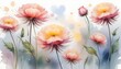 Summer meadow flower art pastel watercolour illustration, AI generated