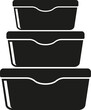 Food plastic containers icon. Vector. Flat design.	