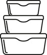 Food plastic containers icon. Vector. Line style.