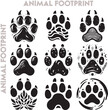 Animal Footprint Silhouette Vector Illustration Design Bundle