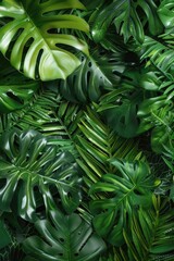 Aufkleber - Detailed close up of vibrant green leaves, perfect for nature backgrounds