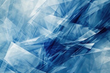 Poster - Abstract blue and white triangles background. Suitable for graphic design projects