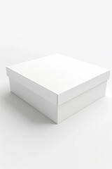 Poster - A white box placed on a plain surface. Suitable for product mockups