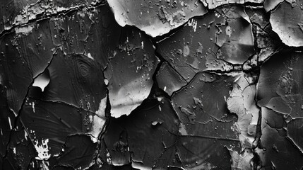 Poster - Detailed black and white image of peeling paint. Suitable for background or texture use