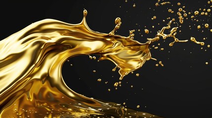 Poster - A dynamic splash of liquid on a dark, dramatic background. Perfect for advertising or design projects
