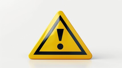 Aufkleber - A yellow triangular warning sign with a black exclamation point. Suitable for safety and caution concepts