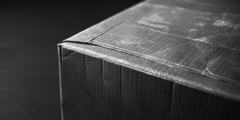 Poster - A simple black and white image of a box. Suitable for various design projects