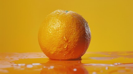 Poster - Fresh orange fruit on a wooden table, perfect for food and healthy lifestyle concepts