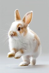 Poster - A cute rabbit standing on its hind legs. Perfect for animal lovers